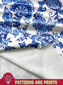 Soleia Women's Casual Halter Neck Lace-Up Backless Cami Summer Top, Blue Floral & Paisley Print, Suitable For Summer,Rave Top