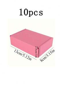 SHEIN 10 piezas Cajas de embalaje de papel corrugado extra duro de 3 capas color rosa, Tamaño: 5,12 x 3,15 x 1 pulgada 10 piezas 5,12 x 3,15 x 1 pulgada Pequeñas cajas de envío por correo, Cajas de cartón corrugado pequeñas para empacar negocios, artesanías, festivales, regalos de Navidad (Rosa)