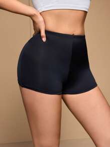 休闲百搭标语印花短裤 - 黑色 - 查看 5