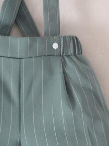 Souflis Souflis 2pcs Baby Boy Gentleman Outfit, Includes Collared Jumpsuit With Bowtie And Adjustable Suspender Shorts, Suitable For Occasions, Parties, Formal Events, Weddings, Christenings, Ceremonies And Birthday Celebrations, For Infants 1 Month To 2 Years Old, Baby Bodysuit,1st Birthday Outfit,Photoshoot Outfit, Summer,Kid Clothes,Toddler Clothes, Baby Western, Baby Outfit,Birthday Outfit,Baptism Outfit,Christening Plain - Multicolor - View 5