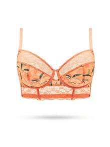 LUVLETTE Andningsbar spets Elegant Push-up Luftig Komfort Balconette Korsett Lingerie Minimizer-BH - Multifärgad - Visa 14