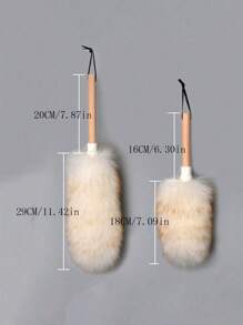 1 件，带手柄羊毛除尘掸，防静电家用除尘刷，超柔软扫地刷，除尘刷，适用于沙发、家具、汽车、卧室、清洁用品、清洁工具、返校用品 - 彩色 - 查看 2