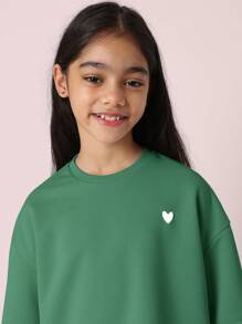 SUMWON 自爱心印花女孩穿搭套装青少年时尚休闲夏季街头服饰 - 綠色 - 查看 5