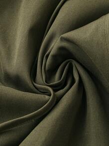 Calvaya Plus Size Solid Color Cinched Waist Women's Trench Coat - Army Green - View 3