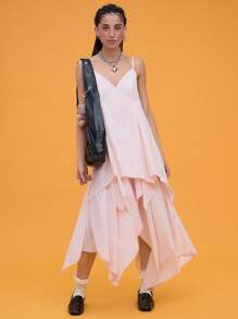 COUREZ Maxikleid mit Taschensaum / Sommerkleid Sommeroutfits für Frauen Urlaubsoutfits Y2K Vintage