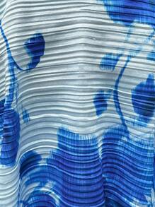 SHEIN Vestido de maternidad casual de fiesta con estampado floral y cuello halter - Azul - Ver 6