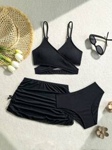 Tween Girls Casual Everyday Tank Top, Shorts, Skirt, Swimwear 5PCS Set, Minimalist & Stylish