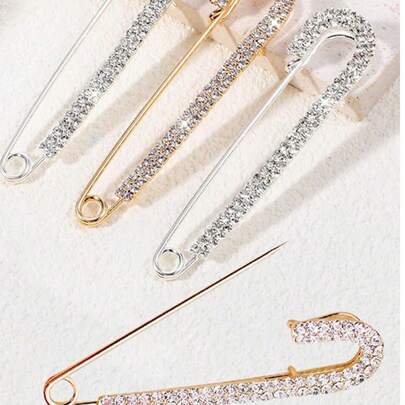 1/2/4 chiếc trâm cài áo đính đá cho nữ bé gái màu vàng bạc trâm cài áo an toàn trâm cài ve áo huy hiệu áo len váy quần áo trang trí mũ phụ kiện