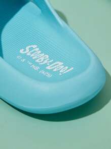 SCOOBY-DOO X SHEIN Blue Puppy Cartoon Pattern Boy And Girl Children's Slippers, EVA Material Is Light, Toe Protection, Wet Water, Suitable For Medium And Small Children's Home Bathing Or Beach Use - Baby Blue - View 7