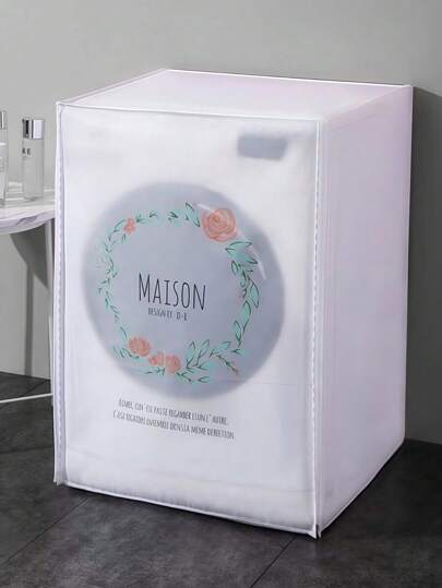 Fully Wrapped Washing Machine Dust Cover 1pc Waterproof Oxford Fabric Universal Fit For Laundry Room Apartment Use Anti-Rust Scratch-Resistant Easy To Clean Storage Drawstring