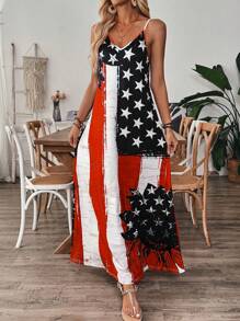 EMERY ROSE 度假休闲美式印花吊带裙，长款 - 彩色 - 查看 4