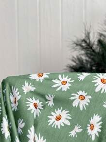 Solflare 2 chiếc/bộ áo khoác cardigan trắng cỡ lớn & váy yếm hoa nhỏ nhắn - Màu xanh Ô liu - Xem 8