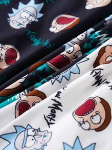 Rick and Morty X SHEIN Cuecas Boxer Estampa Cartoon para Homens