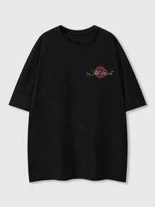 ROMWE Goth 加大码女式哥特式恶魔角印花 T 恤，适合春夏季