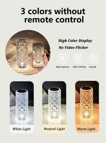 1个金属USB充电式LED触摸暖光可调节台灯，复古床头氛围灯，适用于客厅、卧室、酒吧、办公桌，生日礼物之选。（温馨提示：充电时请勿使用快充，以免损坏光源板。） - 彩色 - 查看 9