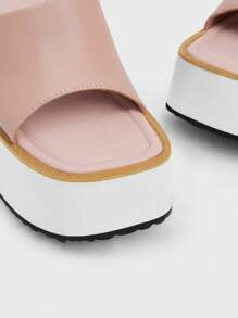 Sugerpunk Women Wide-Strap Platform Slide Slippers, Punk Style Open Toe Thick High Heel Slip-On Sandals, Comfortable Casual For Party And Gathering