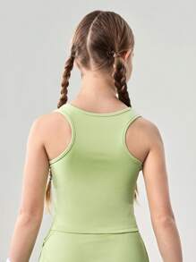 JNSQ Ropa de vuelta al colegio para niña preadolescente, Parte superior deportiva profesional para exteriores, Parte superior deportiva profesional para exteriores con cuello redondo, plisado 3D y estampado reflectante 3M para niños