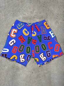 PAVTROS Manfinity Streetrush Men's Casual Letter Print Summer Shorts - Multicolor - View 2