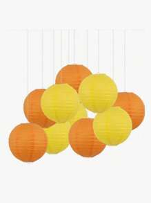 SHEIN 10 件纸灯笼套装，20 厘米/7.87 英寸中国圆形灯笼悬挂花园小纸灯笼可折叠球形灯笼，无需电力，可折叠放置 - 紙燈籠 - 查看 17