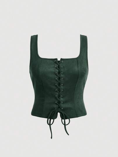 SHEIN MOD 加大系带背心，女式西部装