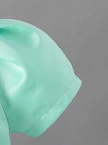 SHEIN Glamorique Kids Tween Girls Elegant Glamorous Summer Dress, Bow Backless Design, Wearing Shows Sweet & Cute Style Mint Green Dress For Girls - Green - View 6