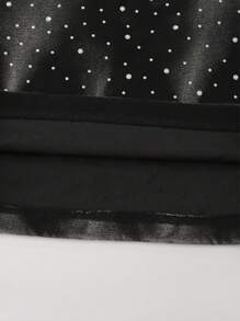 ROMWE MEN Street Life Men's Distressed Rhinestone Embellished Denim Shorts - Black - View 5