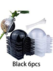 6pcs/12pcs/18pcsReusable Plant Rooting Device, Air Layering Pods, Plant Rooting Grow Box, High Pressure Propagation Ball Grafting Device Botany Root Controller Garden Plant Rooter Box, (Black/White), 2inch