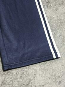 Young Girl Number Print Elastic Waist Loose Wide Leg Sweatpants Fall Winter - Blue - View 4