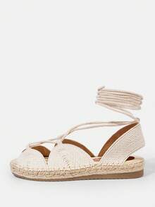 Styleloop Cuccoo 女士波西米亚风休闲平底渔夫鞋 - 米色 - 查看 2