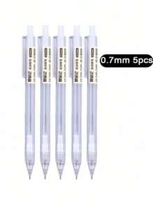 SHEIN 5pcs/Set Automatic Pencils White Simple Automatic Pen 0.5/0.7mm Student School Supplies Office Supplies Stationery Back To School, 0.5mm For Students, 0.7mm High-End Simple Design, 2 Choices (0.5/0.7) Available, Suitable For Students Children School Office Teaching Writing Tools