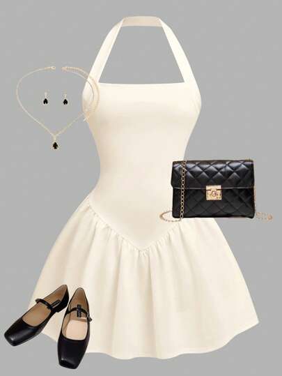 Girlism 少女红色针织细肩带修身 A 字迷你连衣裙，束腰设计，非常适合情人节派对和休闲装