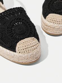 Styleloop Women's Flat Slip-On Shoes, Boho Style, Retro American, Bohemian, Western, Music Festival, Party Outfit - Black - View 4