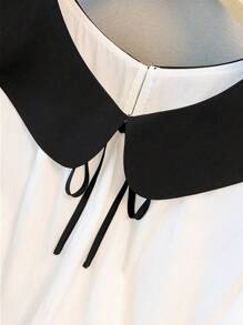 Regalyn 2 pezzi Set di top con maniche a campana e pantaloncini con fiocco, taglie forti, per donne in estate, minimalista, giovane, elegante, adatto per vacanze e uscite