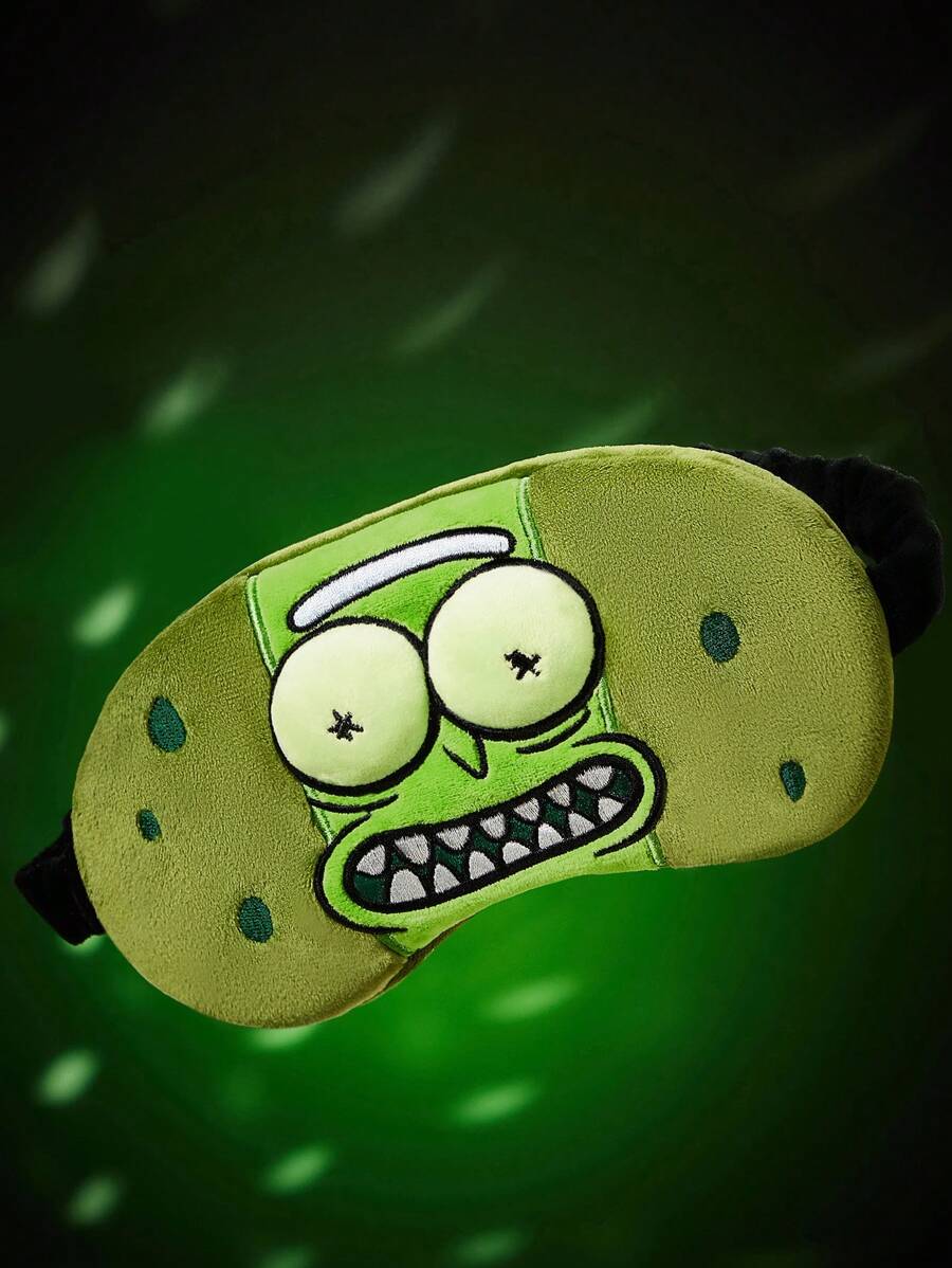 Rick and Morty X SHEIN 1 Pc 3 D Eye Shape Cucumber Eye Mask, Fun Gift, Effective Light Blocking, Soft Material, Comfortable, Suitable For Travel & Sleeping,Vacation - Multicolor - View 1