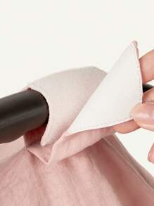 Cozy Pixies 1 件粉色雪纺蕾丝荷叶边蝴蝶结装饰婴儿车罩，防晒、防尘、防风、防虫，适合春夏季户外使用 - 藕粉色 - 查看 6