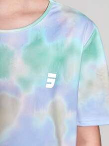 JNSQ adolecent Girl Outdoor Professional Sports Loose T-Shirt, Enfants Col Rond 3M Impression de Lettre Réfléchissante T-Shirt de Sport Professionnel Ample Outdoor