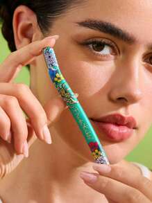 Frida Kahlo X SHEIN Set de 3 recortadores de cejas con estampado floral, con cuchillas que no rayan la piel, se pueden usar en cejas, rostro, Body y otras partes, adecuado para mujeres y hombres, artistas, capullos, flores, artístico, elegante