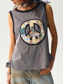 Bohemela 女式针织花卉印花休闲背心，宽松版型