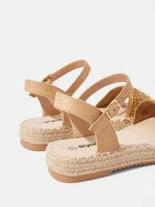 Styleloop 女式编织带黄麻底平底凉鞋，波西米亚风格，适合夏季度假穿着 - 駝色 - 查看 4