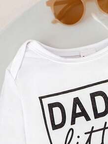 SHEIN Playful Pals Genkimix 新生儿英文字母长袖连体衣+蝴蝶结腰带裤+可爱帽子三件套，秋冬休闲套装