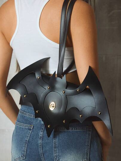 Goth Mochila casual de moda con forma de murciélago para mujer, Halloween