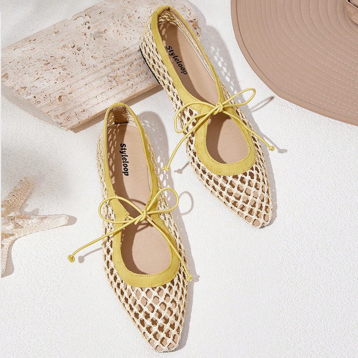 Sandalias de plataforma y cuña tejidas para mujer, zapatos de tacón alto con tira elástica minimalista y hueca, de punta abierta, con suela gruesa,