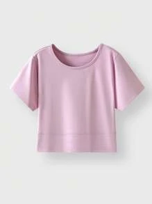 JNSQ Back To School Tween Girl Outdoor Sports Short Sleeve T-Shirt, Children's Round Neck 4-Needle 6-Thread 3M Reflective Print Professional Outdoor Sports T-Shirt - Pink - View 5