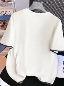 Regalyn Camiseta de cuello crew con manga corta, corte holgado y estampado floral para mujer, ideal para el verano