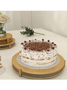 3pcsGolden Cake Stand Set, Circular Dessert Stand, Metal Cupcake Candy Display Tray, Suitable For Weddings, Events, Birthday Parties - Multicolor - View 7
