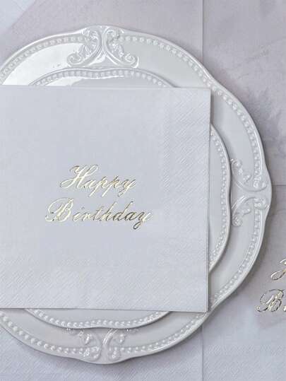 16 sztuk/zestawów jednorazowych serwetek z hasłami urodzinowymi, proste hasło graficzne jednorazowe chusteczki na przyjęcia urodzinowe i Boże Narodzenie