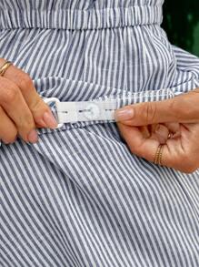 SHEIN 孕妇休闲条纹吊带背心和短裤套装