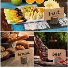 Wooden Place Card Holders, Premium Rustic Table Number Holders, Kraft Paper Table Place Cards, Wooden Photo Holders, Great For Wedding Party Table Names And More! - Brown - View 2