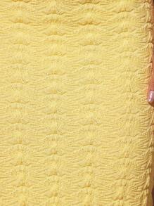 Silquee Elegant Solid Color Textured Knit Yellow Skirt, Summer,Vacation,Woman,Beach