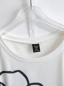 Regalyn Camiseta de cuello crew con manga corta, corte holgado y estampado floral para mujer, ideal para el verano